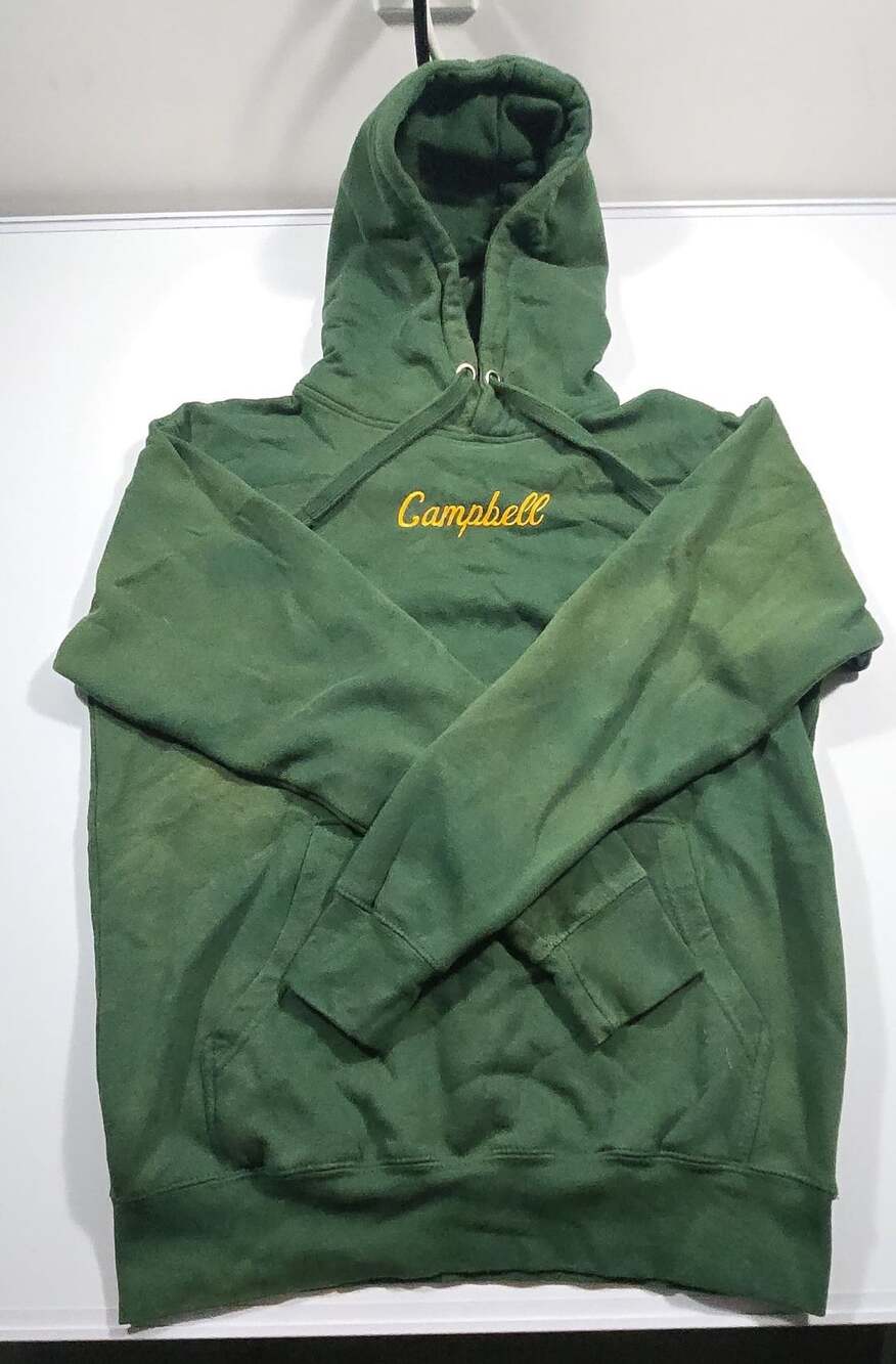 Cotton Heritage Campbell Embroidered Hoodie Size M Green Pullover